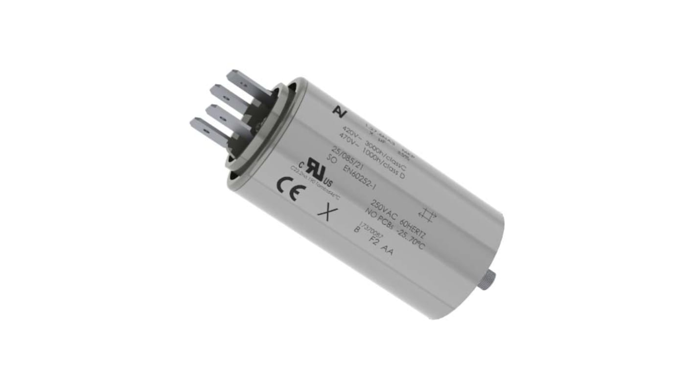 KEMET C27 Polypropylene Film Capacitor, 470V ac, ±5%, 4μF, Through Hole