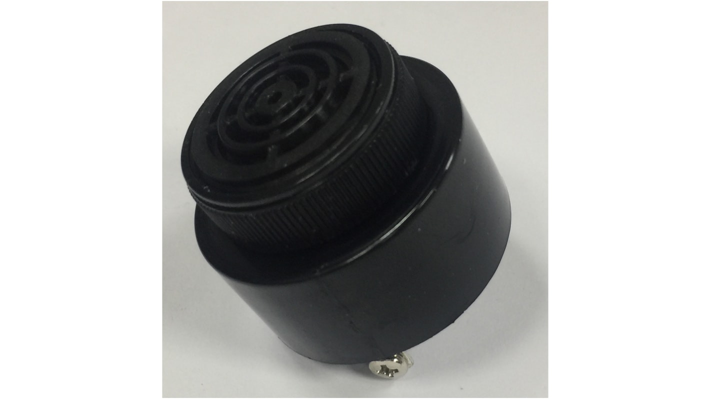 RS PRO 80dB Continuous Piezo Buzzer, 42.5 (Dia.) x 32.5mm, 6V ac/dc Min, 28V ac/dc Max