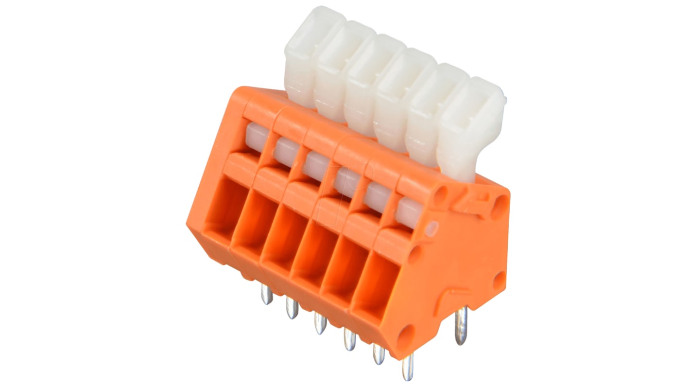 Wago PCB Terminal Block, 2.54mm Pitch, Through Hole Mount, Solder Termination