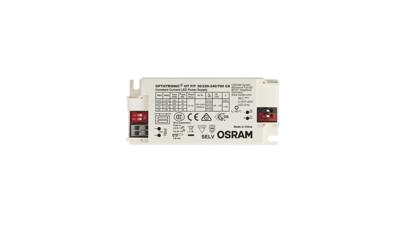 Osram LED meghajtó áramkör 4052899435636, kimeneti fesz,: 42V, 500mA, 29.4W