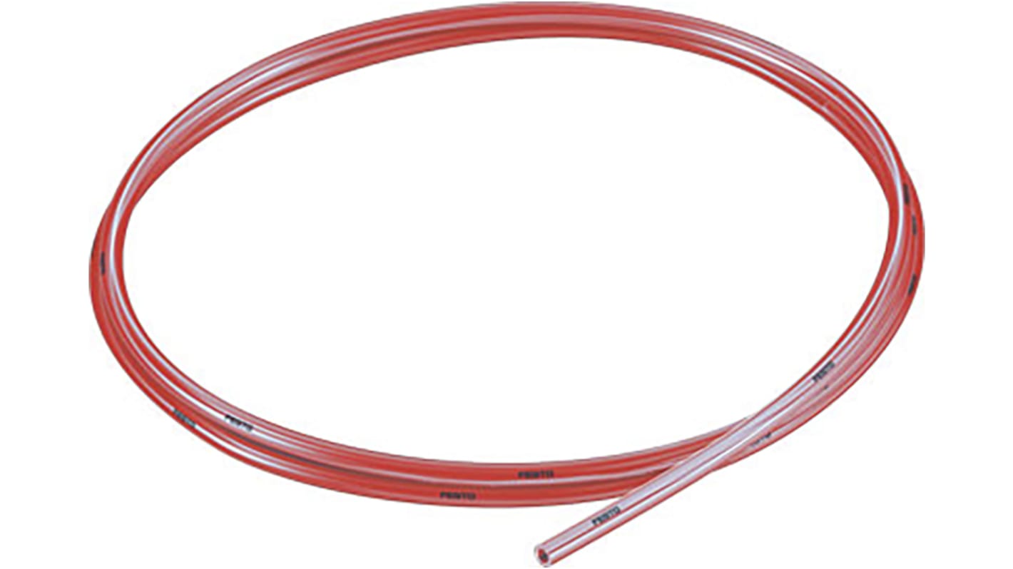 Festo PUN-H-T Druckluftrohr Polyurethan Rot, Innen-Ø 2.6mm / Außen 4mm x 50m bis 10 bar