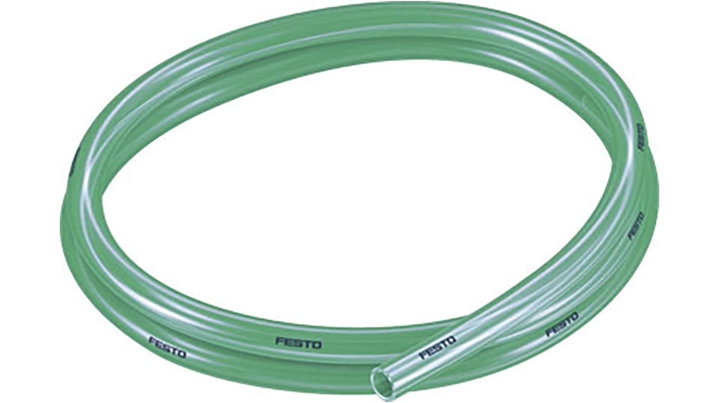 Festo Compressed Air Pipe Green Polyurethane 10mm x 50m PUN-H-T Series, 8048707