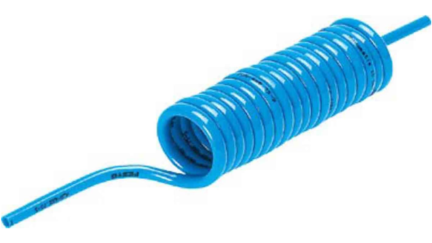 Tubo spiralato Festo in Poliuretano, L. 1m max, Øint 2.6mm, Øest 4mm, col. Blu