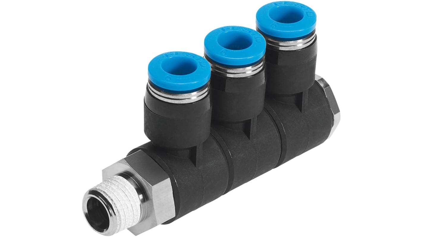 Festo QSLV Series Multi-Connector Fitting, Threaded-to-Tube Connection Style, 153222