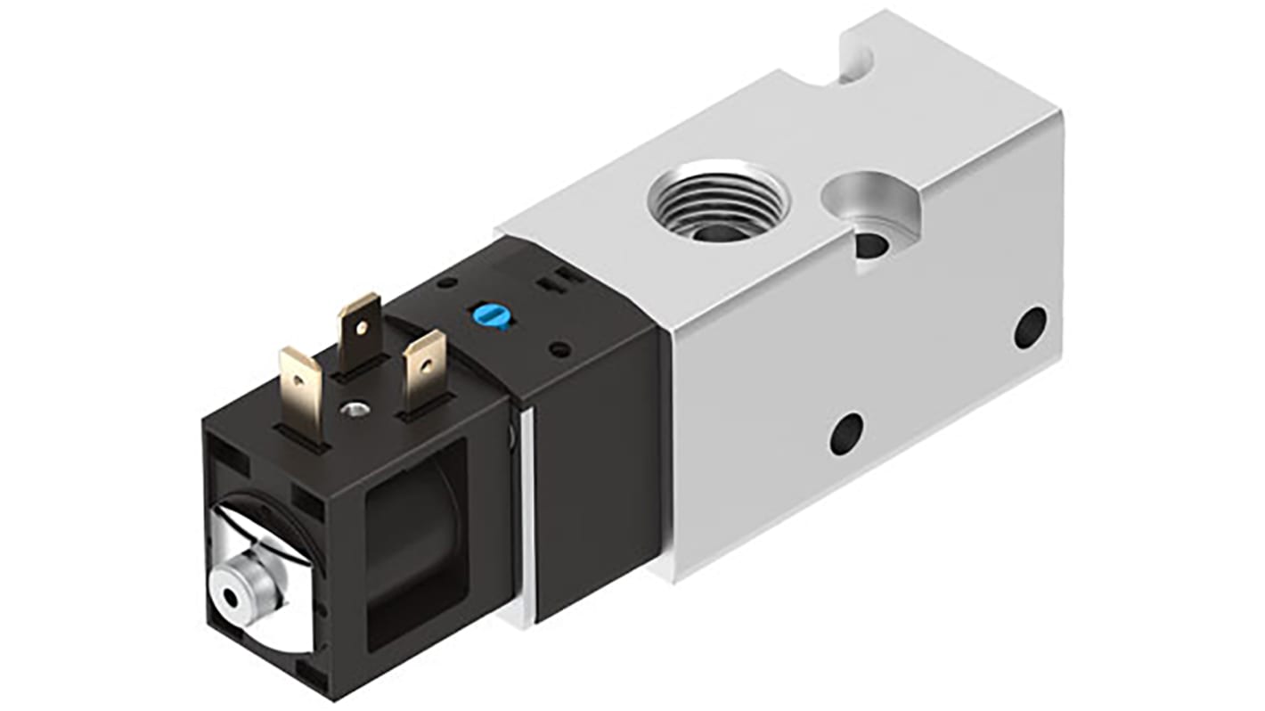 Elettrovalvole per pneumatica Festo, G 3/8, funzione 3/2, azionamento Solenoide, 24V cc