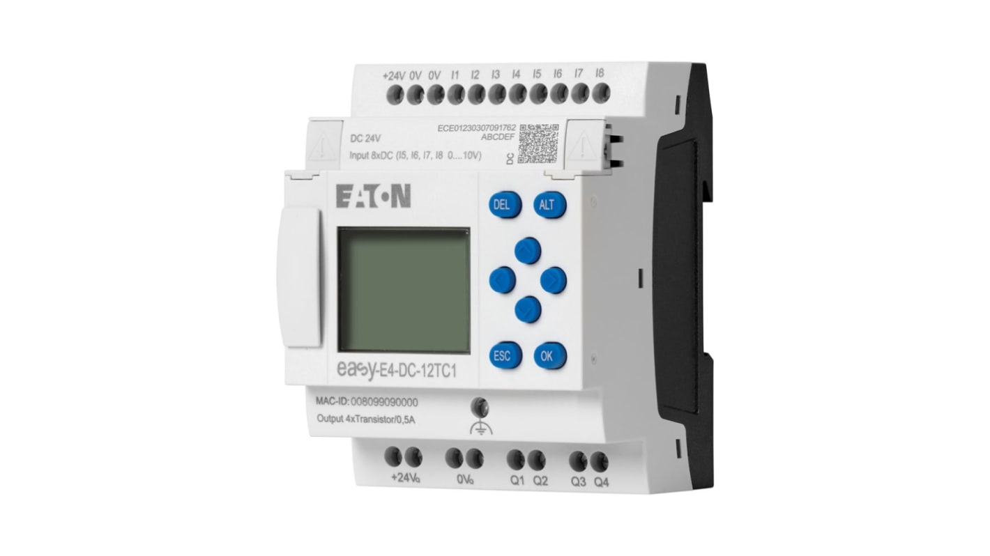 Eaton EasyE4 Logikmodul, 4 (Analog), 8 (Digital) Eing. / 8 Digitaleing. Transistor Ausg.Typ Analog, digital Eing.Typ