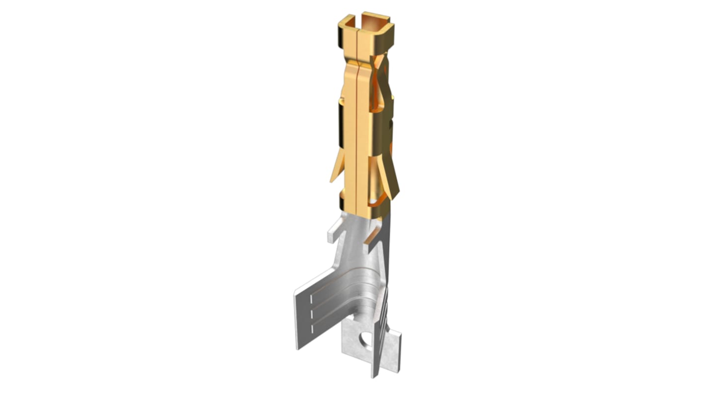 Amphenol Communications Solutions Minitek Pwr Series Female Crimp Terminal, Solder Termination, 16AWG Min, 14AWG Max