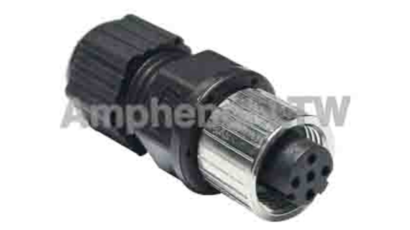 Conector circular Amphenol Industrial hembra serie M de 5 vías hembra, montaje aéreo, IP68