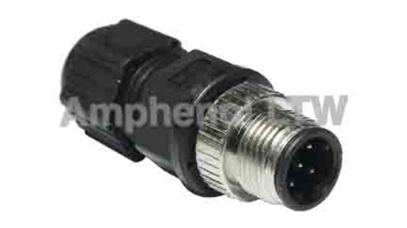 Amphenol Circular Connector, 5 Contacts, Cable Mount, M12 Connector, Plug, Male, IP68, M Series