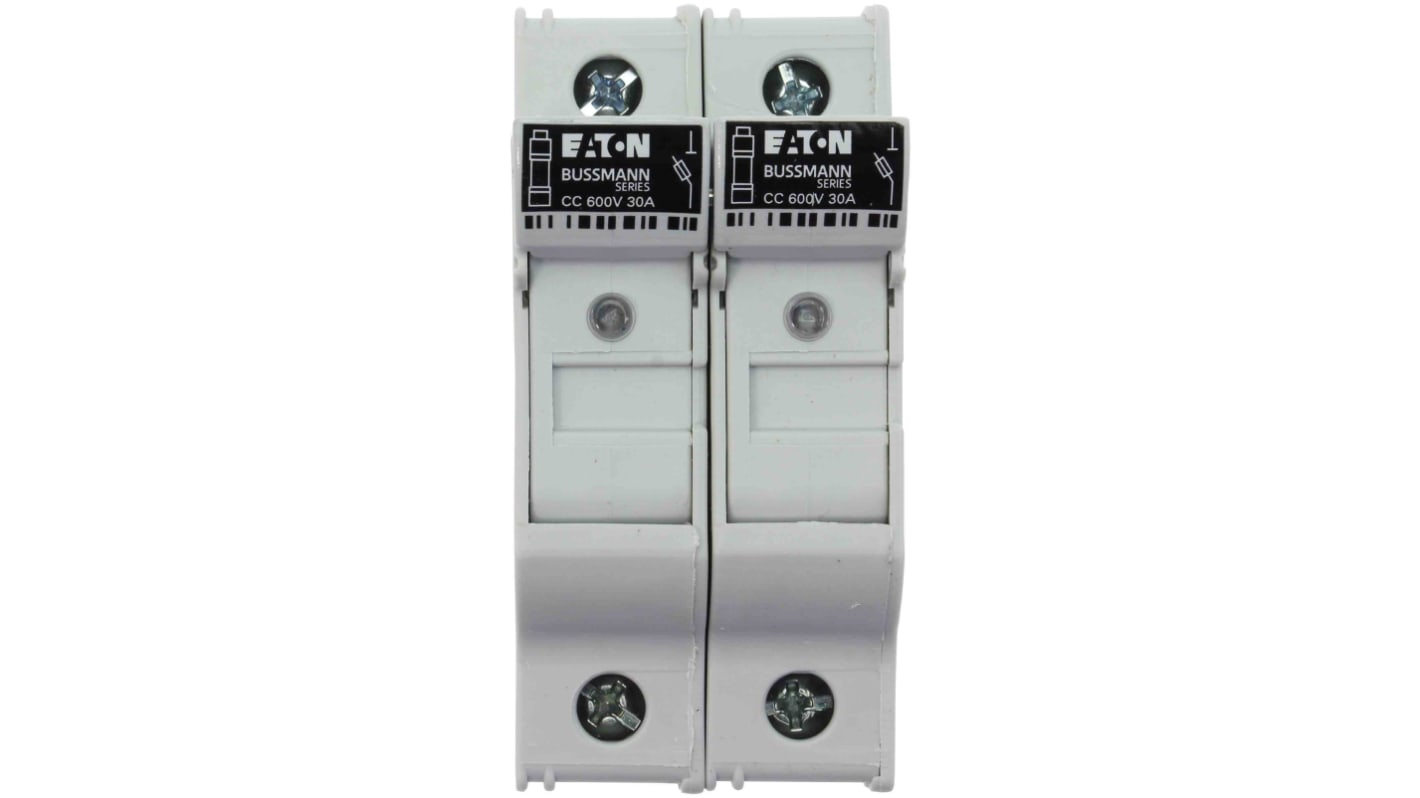 Eaton Skinnemonteret sikringsholder, 30A Ja, passer til 10 x 38mm sikring 600V ac