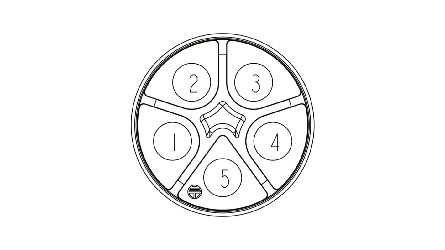 Conector circular Amphenol Industrial macho serie X-Lok de 5 vías macho, montaje aéreo, IP68