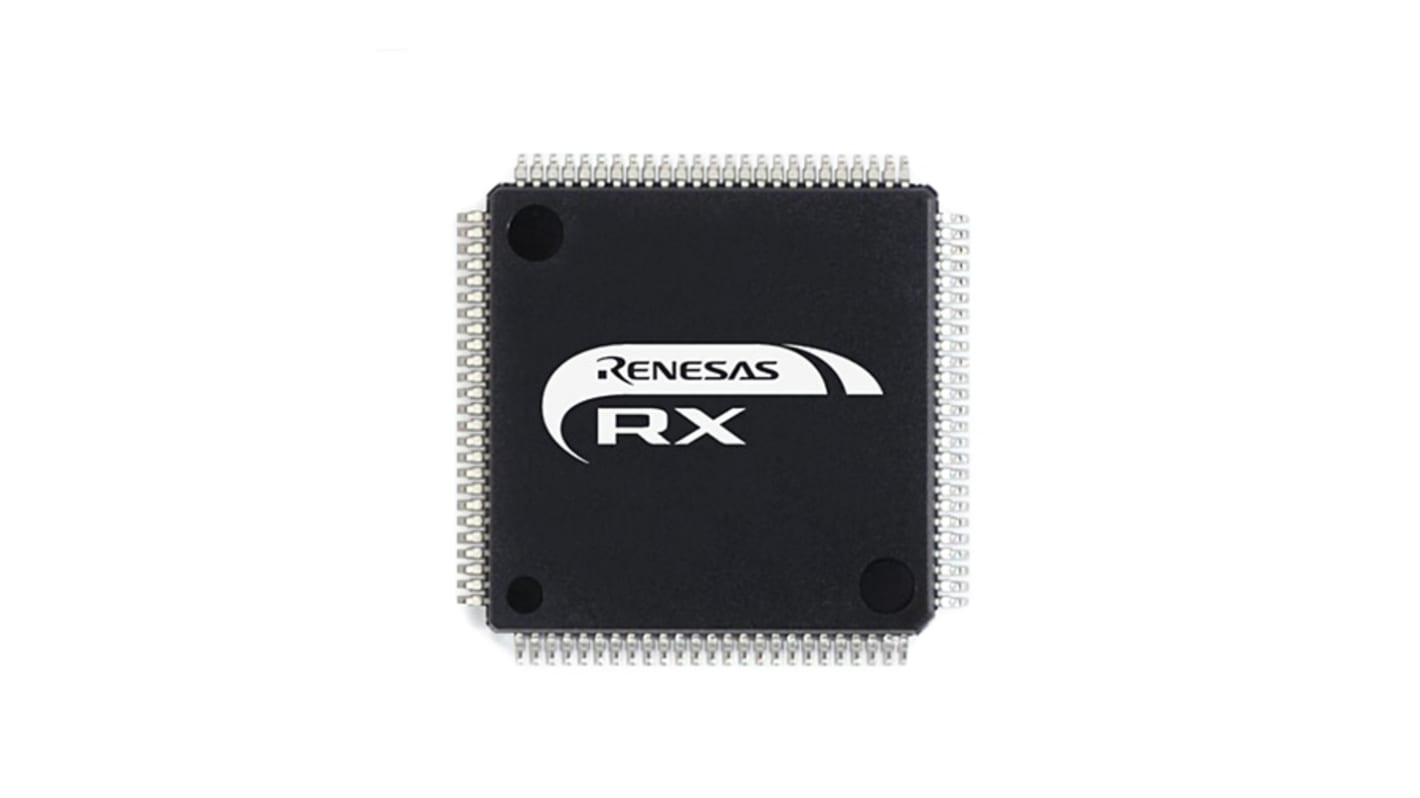 Renesas Electronics R5F566TEADFP#30, 32bit RXv3 Microcontroller, RX66T, 160MHz, 512 kB Flash, 100-Pin LFQFP