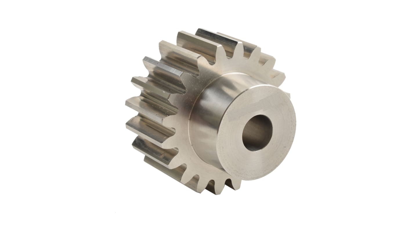 RS PRO Steel 55 Teeth Spur Gear, 1 Module, 12mm Bore Diam, 55mm Pitch Diam, 40mm Hub Diam