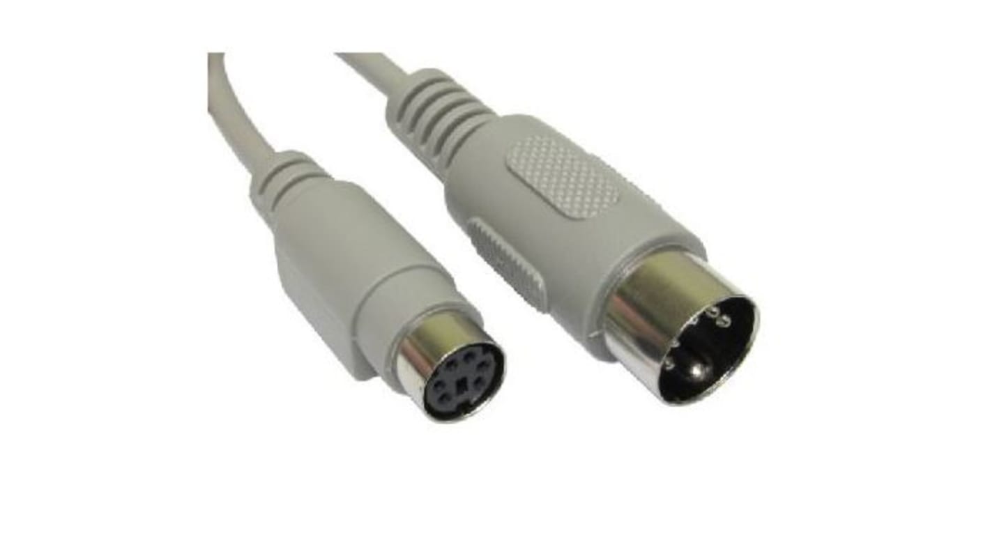 Cable KVM Gris RS PRO de 150mm, con. A: PS/2 Macho, con. B: Mini DIN de 5 contactos Hembra