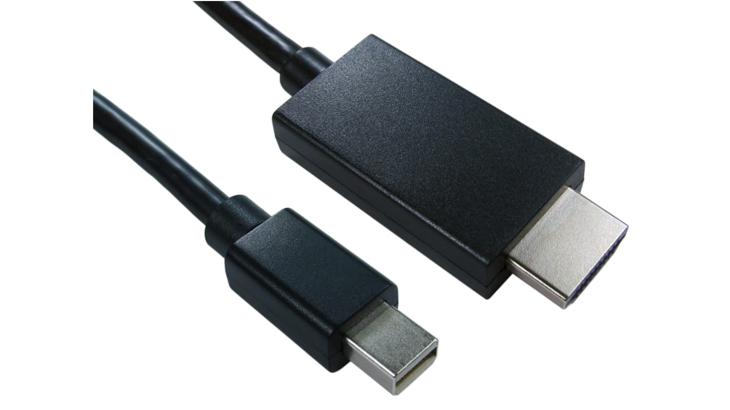 Sestava kabelů pro digitální video a monitory 2m Mini DisplayPort na Samec HDMI barva Černá