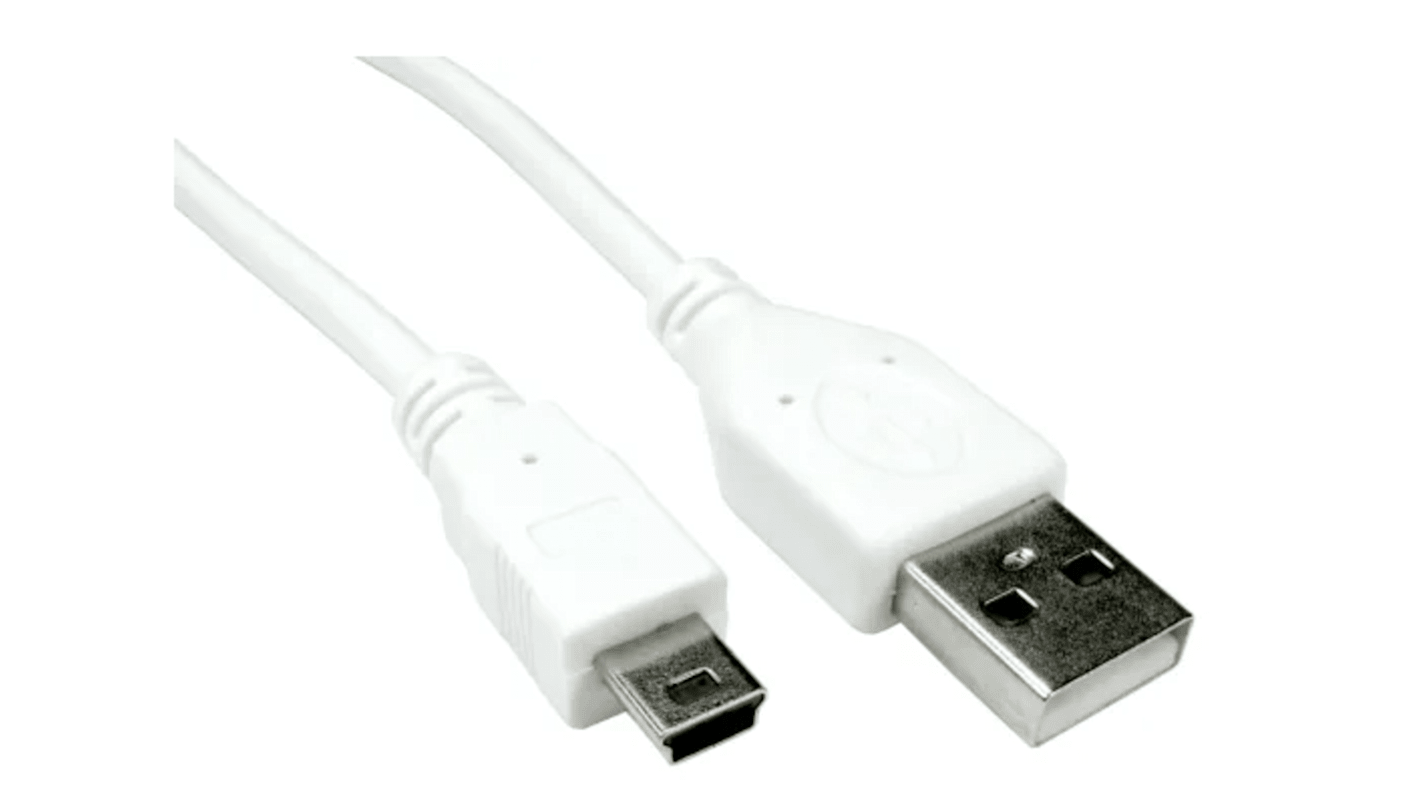 RS PRO USB 2.0 Cable, Male USB A to Male Mini USB B Cable, 3m RS