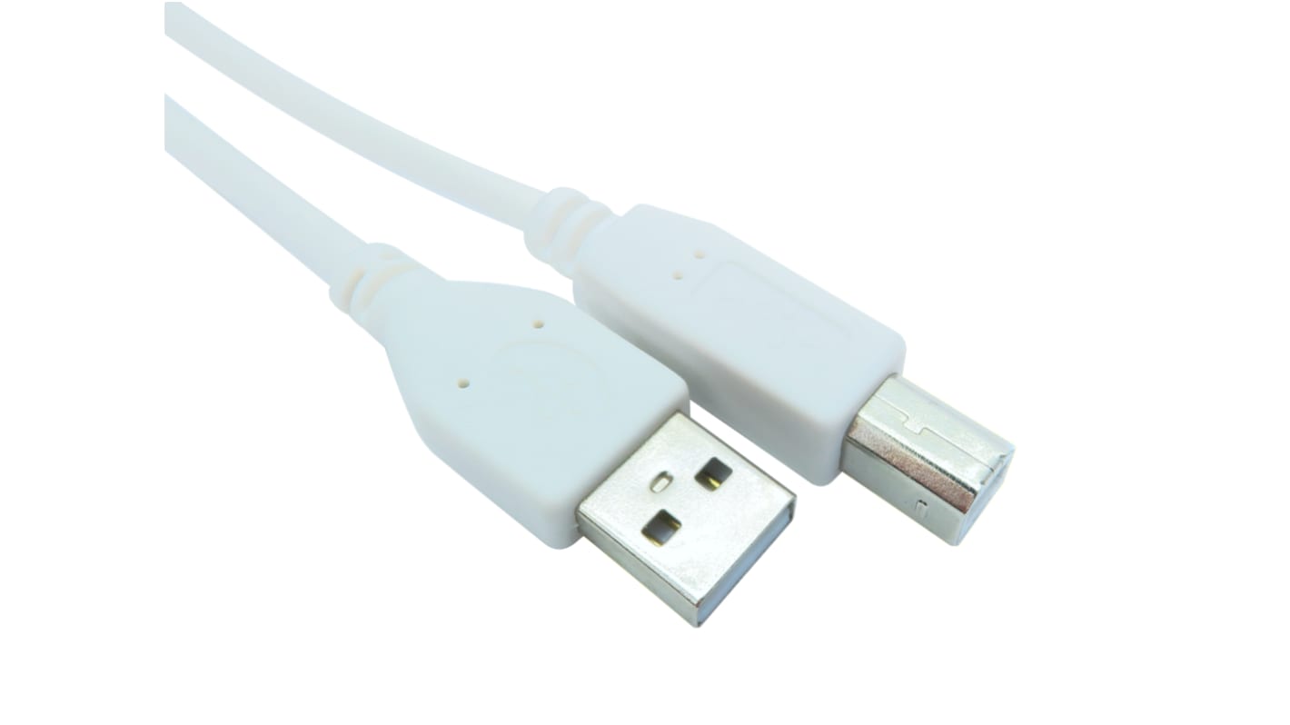 Cavo USB RS PRO USB A/USB B, L. 4.5m, col. Bianco