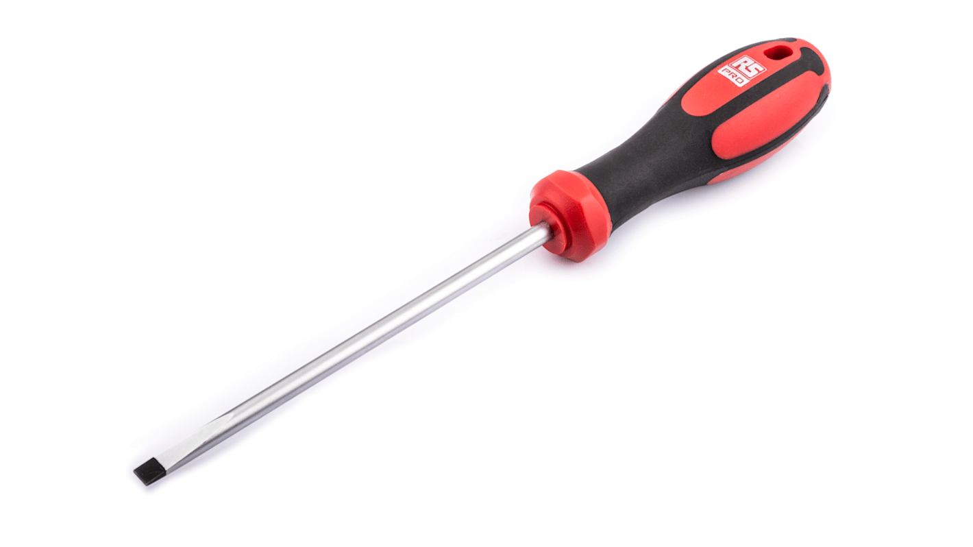 RS PRO Slotted Screwdriver, 4 x 0.8 mm Tip, 100 mm Blade, 200 mm ...