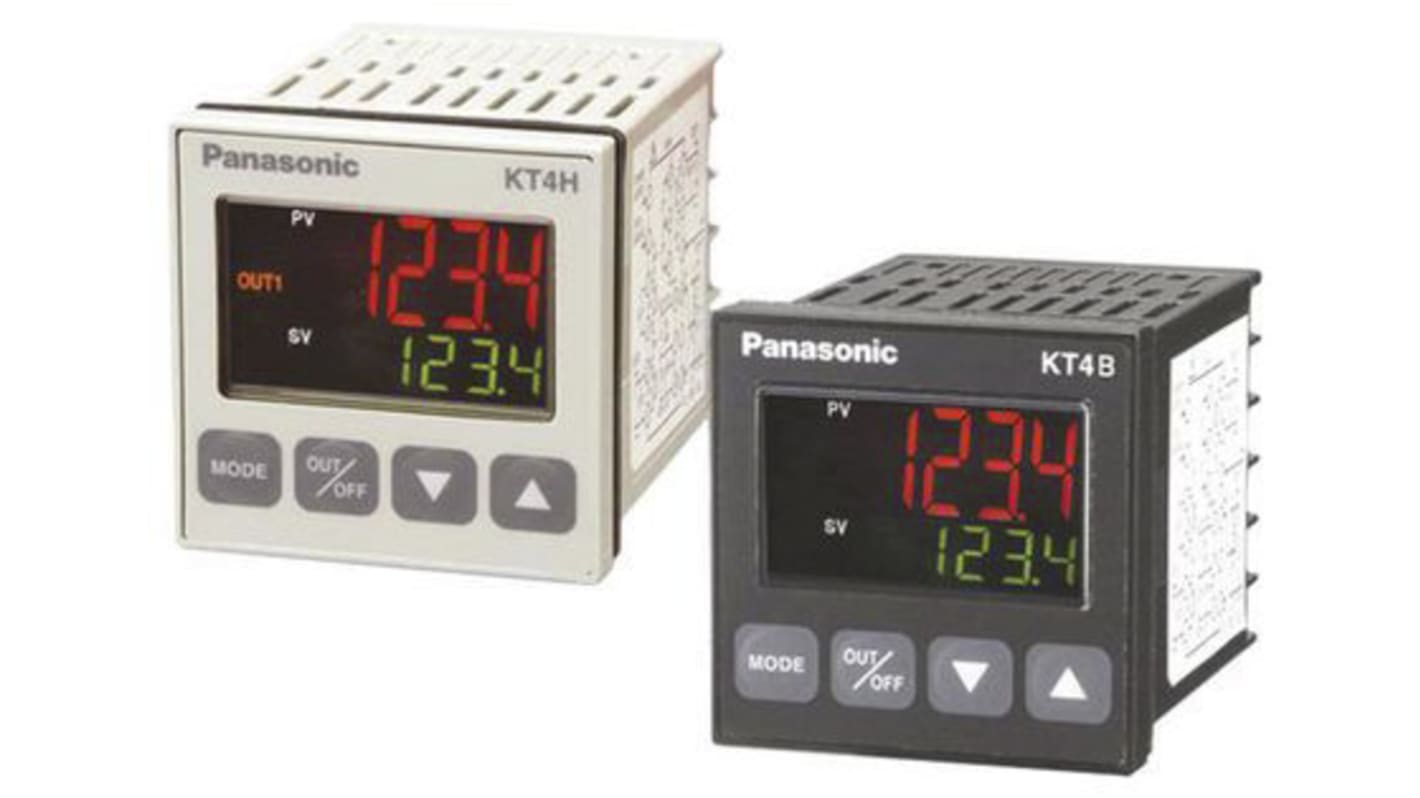 Panasonic AKT4B Panel Mount PID Temperature Controller, 48 x 59.2mm, 3 Output Relay, 24 V ac/dc, 100 → 240 V ac