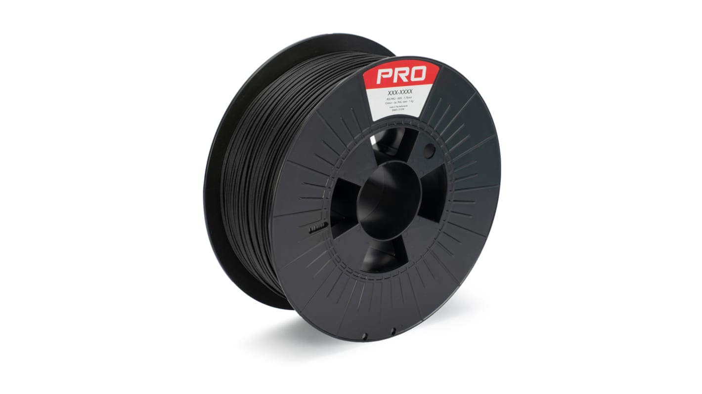 Filament pour imprimante 3D RS PRO, PLA mat, Ø 1.75mm, Noir mat