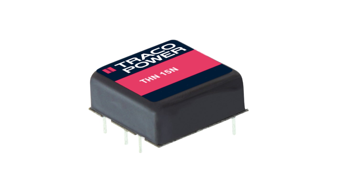 TRACOPOWER THN 15N DC-DC Converter, 12V dc/ 1.3A Output, 9 → 18 V dc Input, 15W, Through Hole, +105°C Max Temp