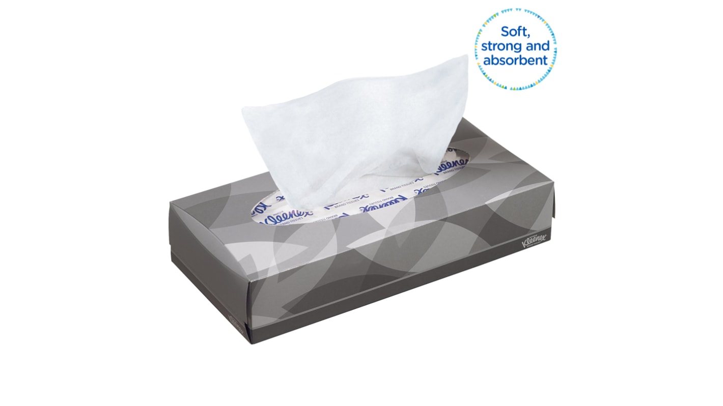 KLEENEX White Facial Tissues, Box of 100