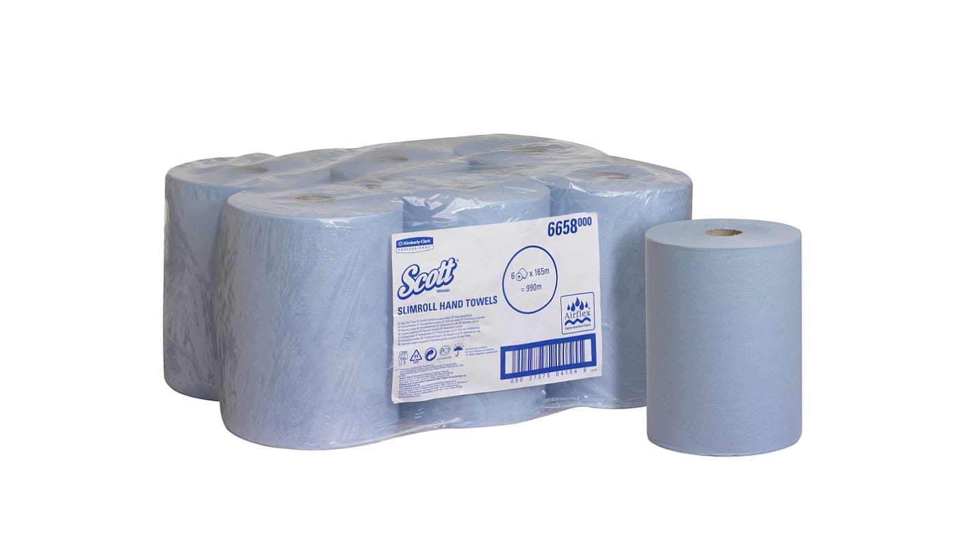 Toalla de Papel Kimberly Clark Slimroll / Rollo Azul de 1 capa de 198mm