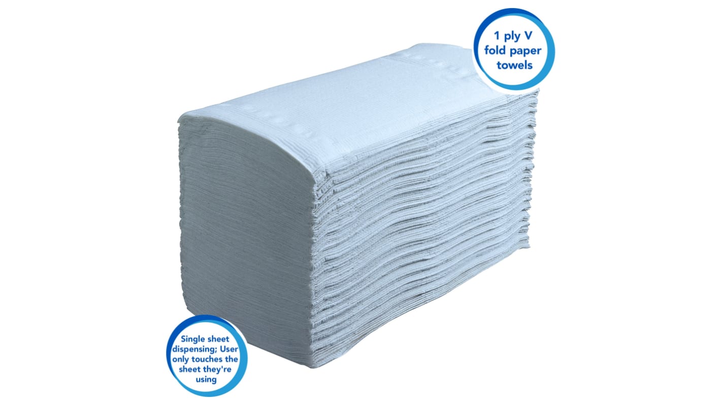 Toallitas Kimberly Clark Control / Plegado Azul de 1 capa, 240 x 15 Hojas de 320mm