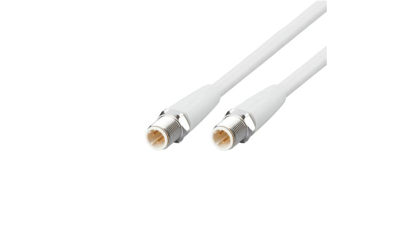 Cable de conexión ifm electronic, con. A M12 Hembra, 4 polos, con. B M12 Macho, 4 polos, long. 10m, 30, 60 V., 4 A,