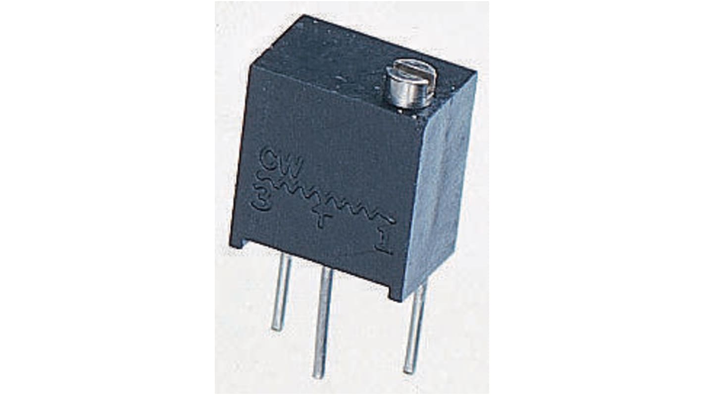 500Ω, Through Hole Trimmer Potentiometer 0.25W Top Adjust Vishay, T63