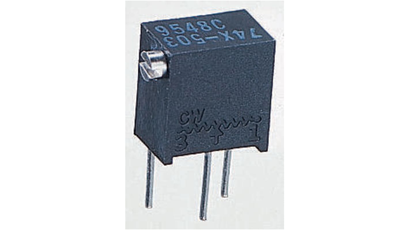 200Ω, Through Hole Trimmer Potentiometer 0.25W Side Adjust Vishay, T63