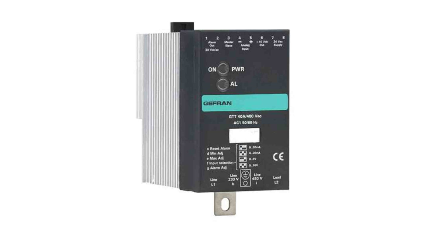 Gefran GTT Series Solid State Relay, 120 A Load, DIN Rail Mount, 530 V ac Load, 10 V dc Control