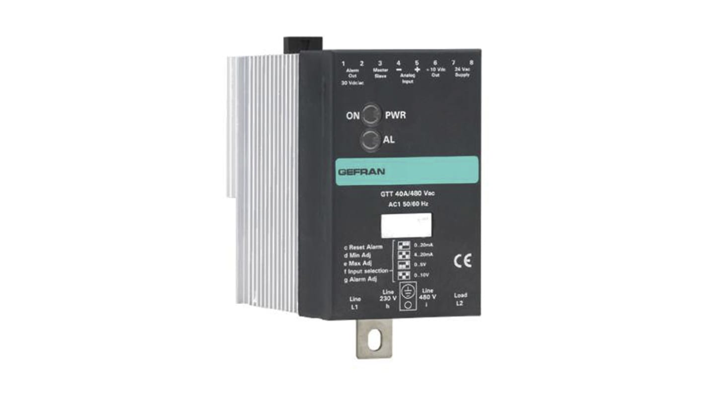 Gefran GTT Series Solid State Relay, 90 A Load, DIN Rail Mount, 530 V ac Load, 10 V dc Control