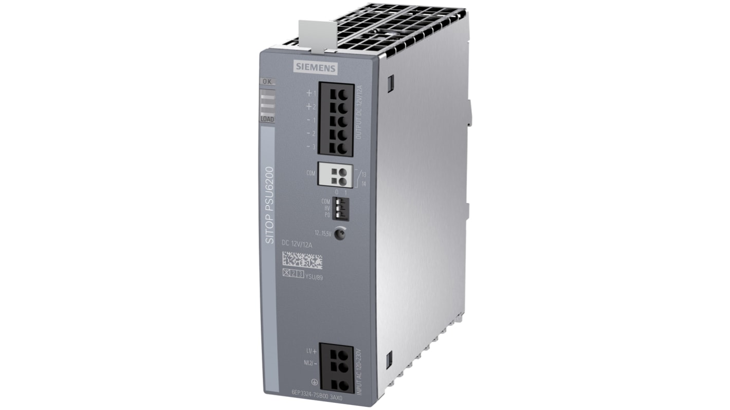 Zasilacz szyny DIN U wy 12V dc I wy 12A U we 120 → 230 V ac / 120 → 240V dc Siemens 144W impulsowy