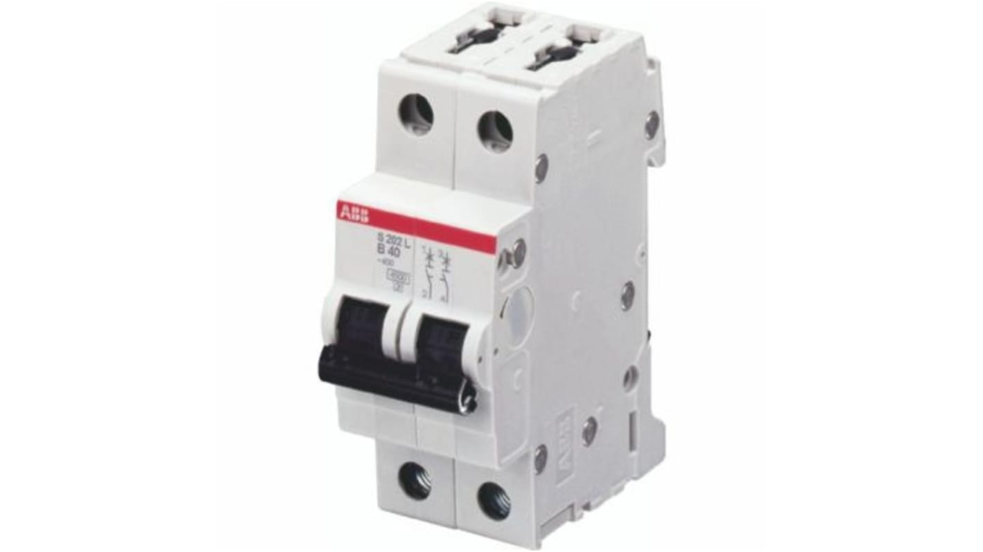 Interruptor automático 2P, 6A, Curva Tipo C, Poder de corte 6 kA S202L-C6, System Pro M Compact, Montaje en Carril DIN