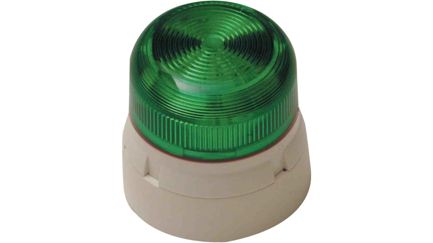 Indicador luminoso Klaxon, efecto Intermitente, Xenón, Verde, alim. 12 V dc, 24 V dc