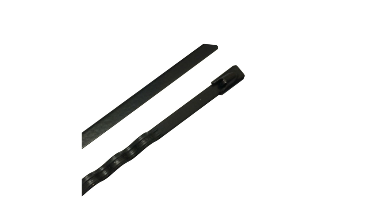 RS PRO Cable Tie, 200mm x 4.6 mm, Black Coated