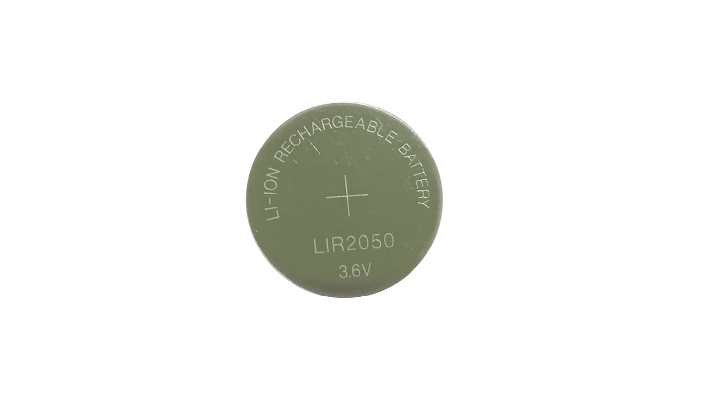 RS PRO LIR2050 Button Battery, 2.75V, 20mm Diameter