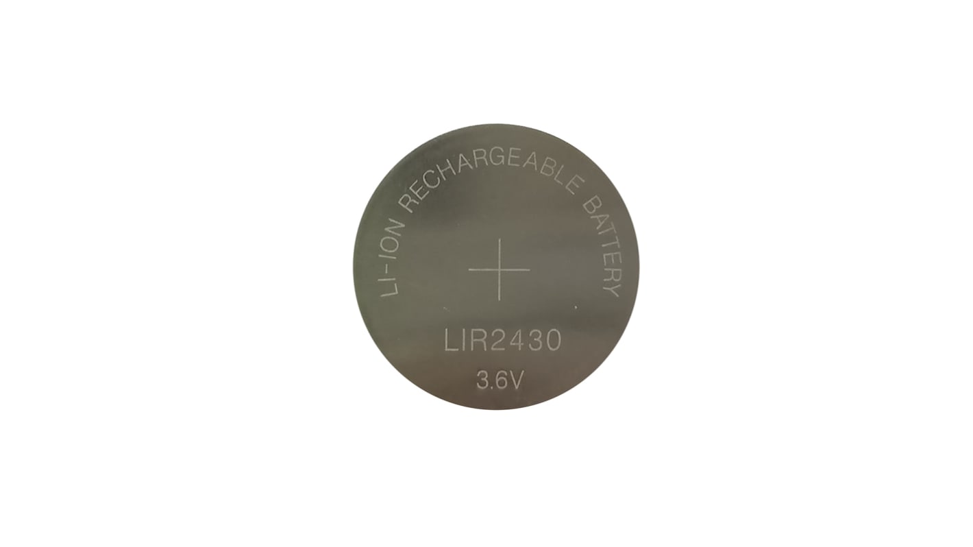 RS PRO LIR2430 Button Battery, 2.75V, 24mm Diameter