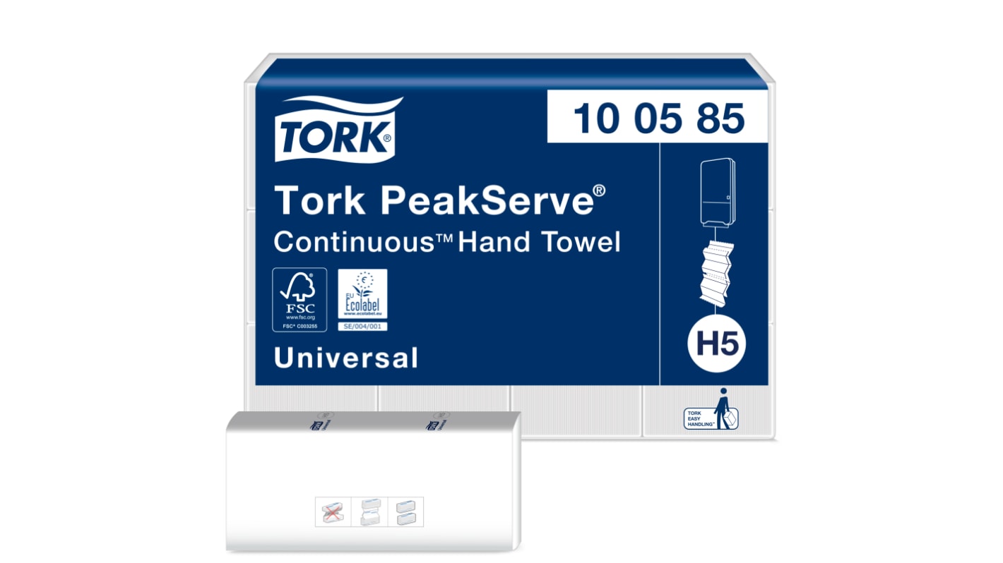 Toalla de Papel Tork PeakServe / Plegado Blanco de 1 capa, 410 Hojas de 225 x 201mm