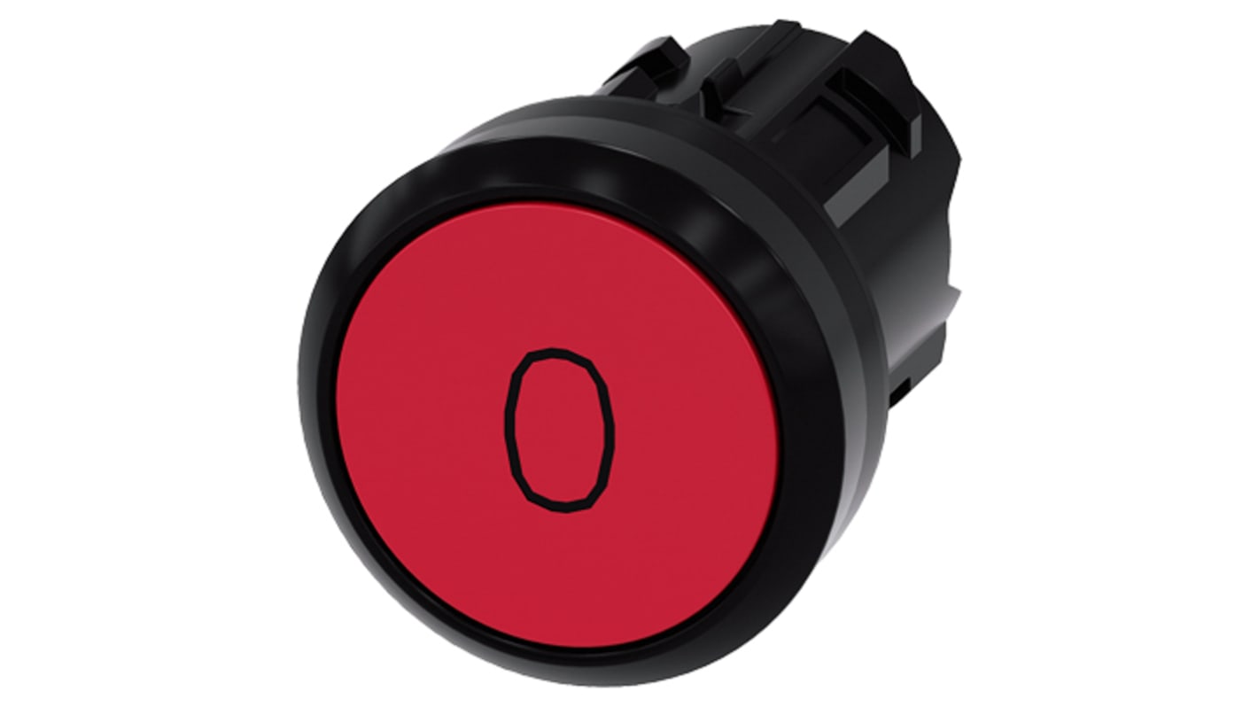 Siemens 3SU1000 Series Red Momentary Push Button Head, 22mm Cutout, IP66, IP67, IP69K