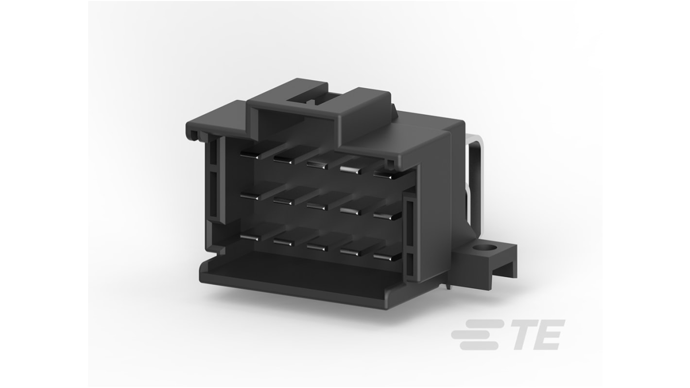 TE Connectivity  Automotive, Kfz-Steckverbinder, Stiftsockel, Stecker, 15-polig, Schwarz / 3-reihig