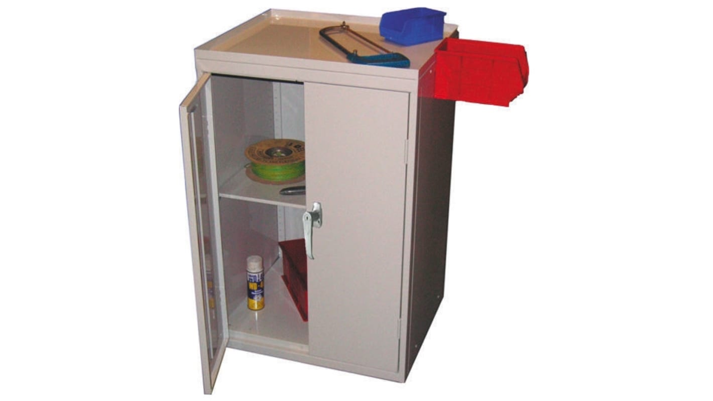 RS PRO 2 Door Steel  Lockable Floor Standing Storage Cabinet, 930 x 600 x 500mm