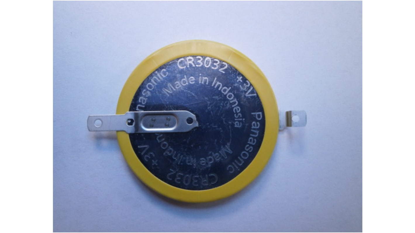 CR3032/F2N Panasonic CR3032 Button Battery, 3V, 30mm Diameter RS