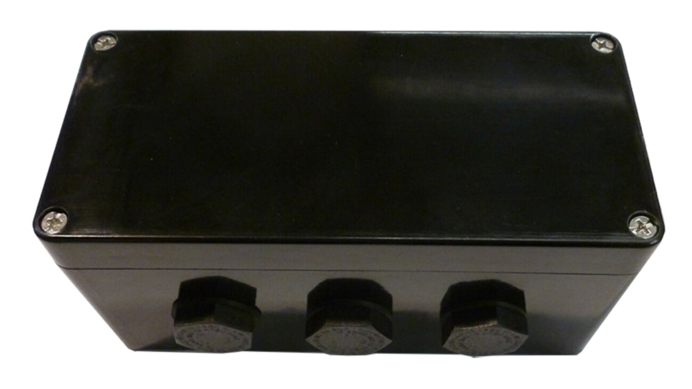 CE-TEK CEP Series Black Polyester Junction Box, IP66, ATEX, 75 x 160 x 75mm