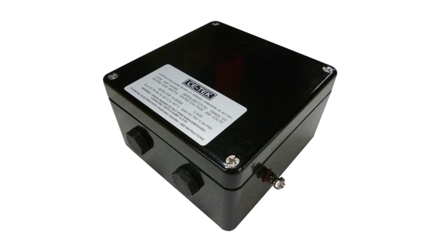 CE-TEK CEP Series Black Polyester Junction Box, IP66, IECEx, 160 x 160 x 90mm