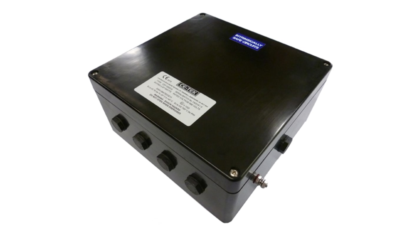 Caja de conexiones CE-TEK CEP252512PAI, 40, Poliéster, Negro, 250mm, 120mm, 255mm, 250 x 120 x 255mm, IP66, 10 x M20, 2