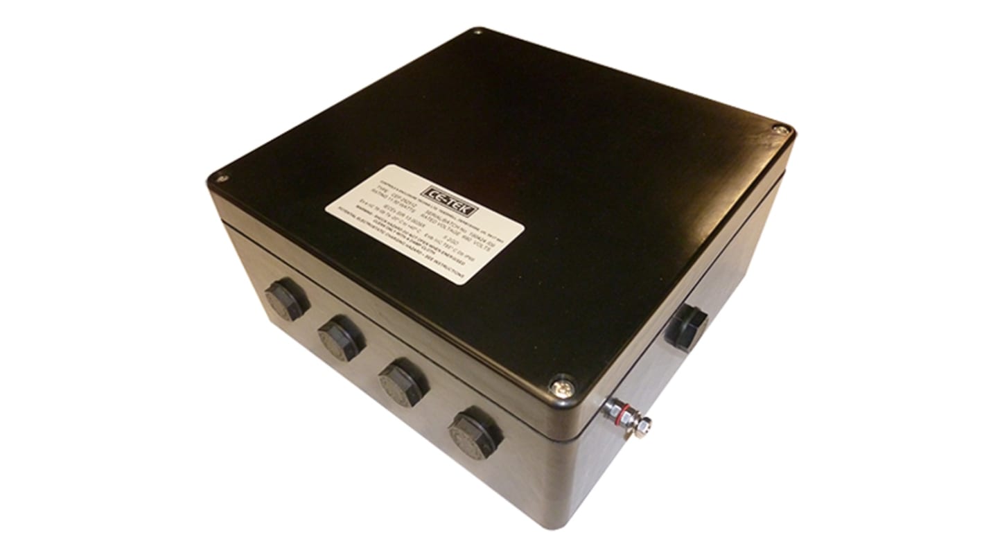 CE-TEK CEP Series Black Polyester Junction Box, IP66, IECEx, 250 x 120 x 255mm