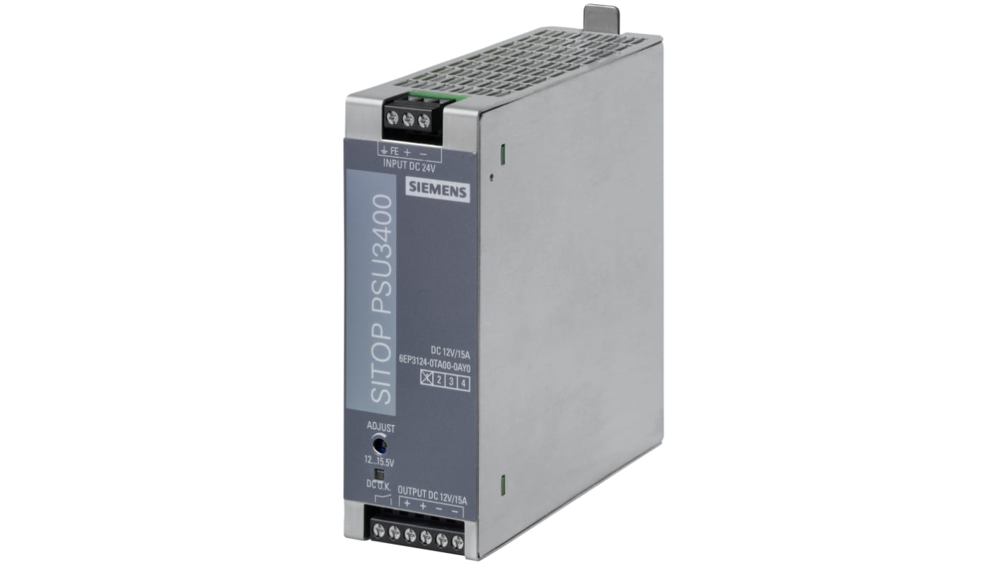 Siemens DC-DCコンバータ Vout：12V dc 18 → 32 V dc, 200W, 6EP3124-0TA00-0AY0