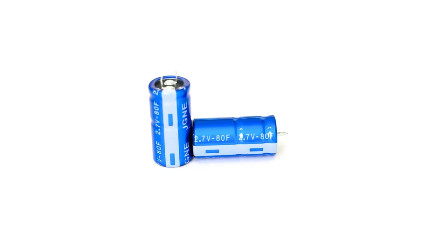 RS PRO 70F Supercapacitor -20 → +80% Tolerance 2.1V dc, Through Hole